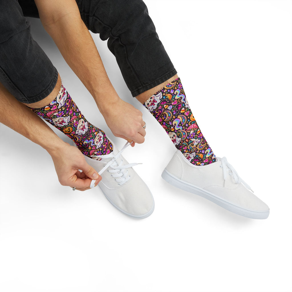 Spooky Buns Day of the Dead Crew Socks — Sugar Skull Dumplings