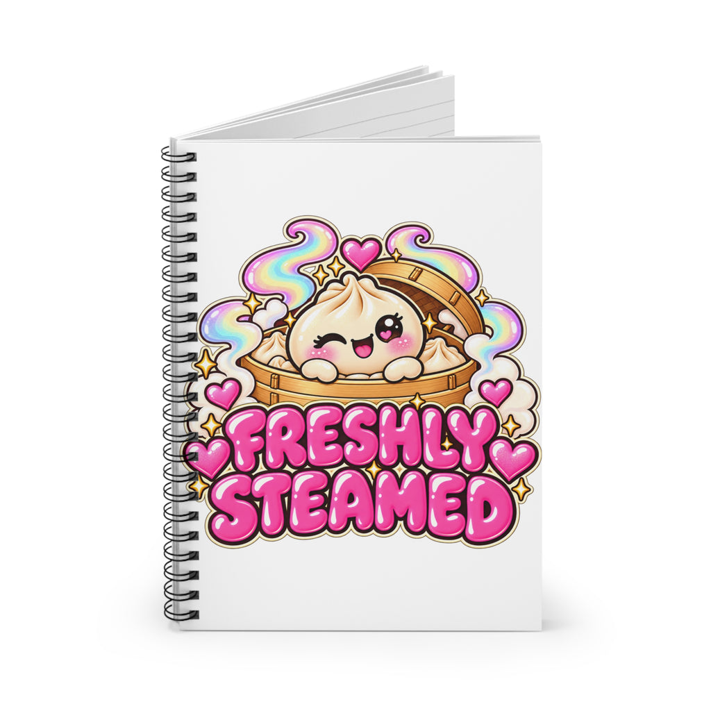 Freshly Steamed Spiral Notebook — Kawaii Dumpling Journal