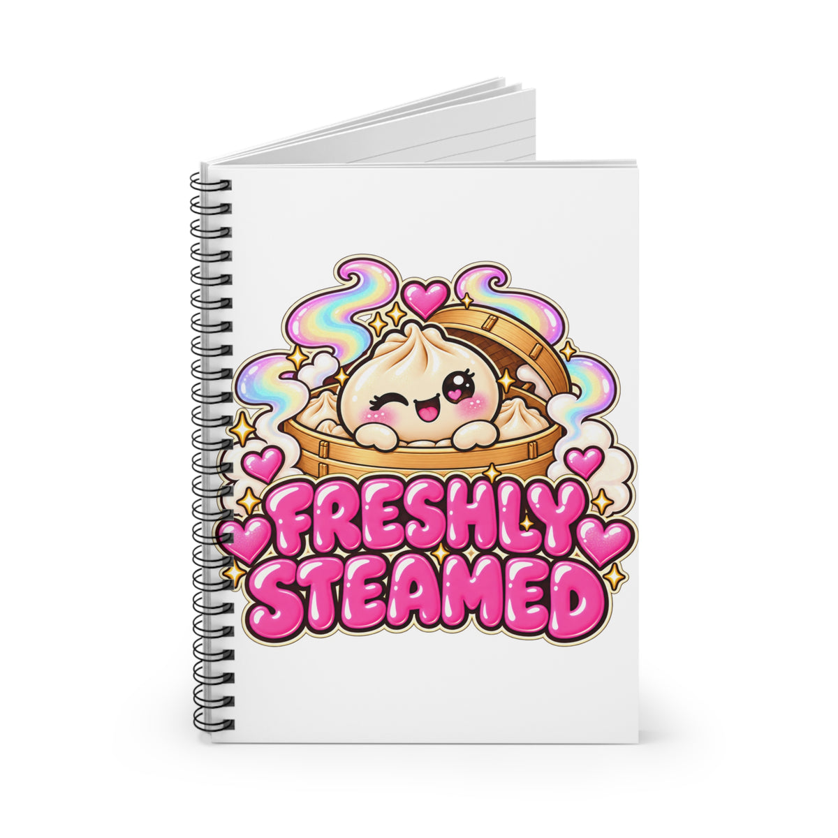 Freshly Steamed Spiral Notebook — Kawaii Dumpling Journal