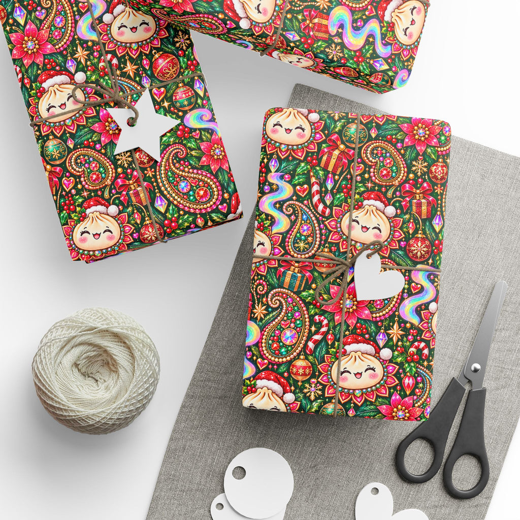 Merry Bunsmas Christmas Wrapping Paper — Psychedelic Dumpling Gift Wrap