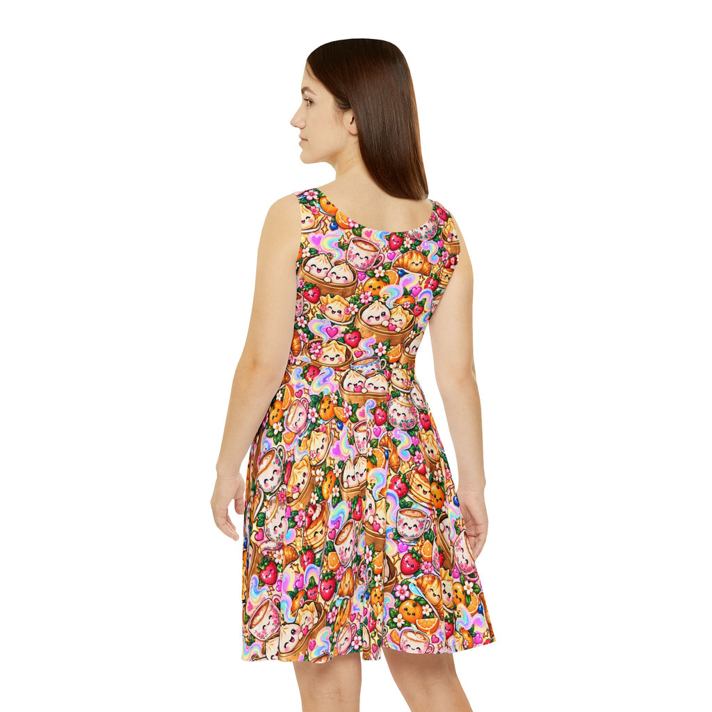 Sweet Dimsum Dreams Skater Dress — Kawaii Dessert Dumplings