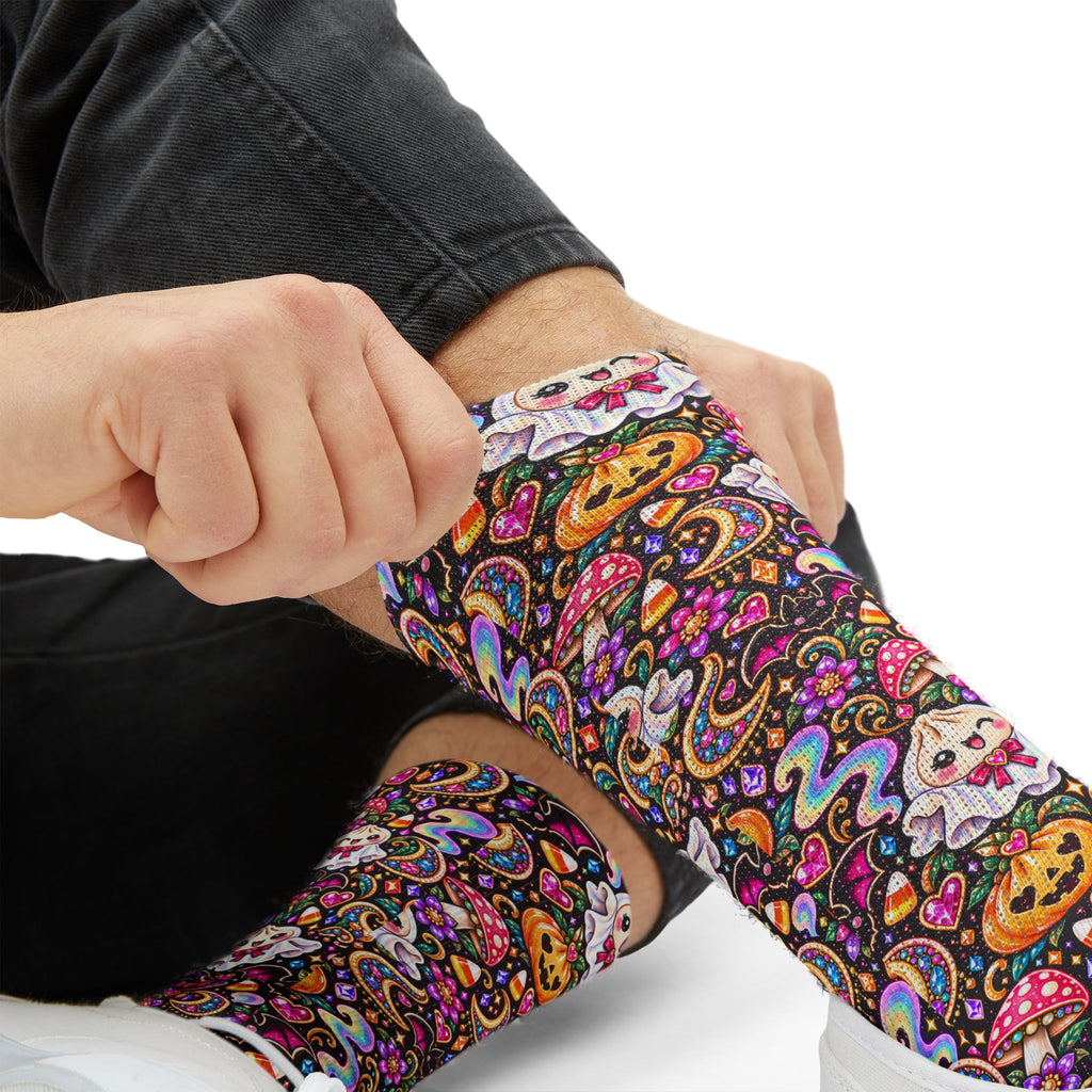 Spooky Buns Day of the Dead Crew Socks — Sugar Skull Dumplings