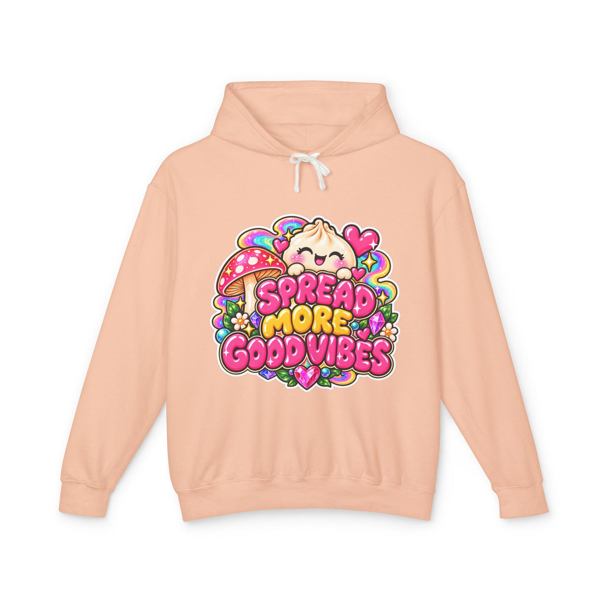 Good Vibes Hoodie — "Spread More Good Vibes" Cute Kawaii Graphic Pullover