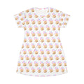 Kawaii Dumpling T-Shirt Dress — Colorful All-Over Print