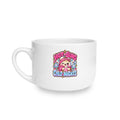 25oz Ceramic Latte Mug — Colorful Retro Floral 'Hot Buns Cold Nights' Design