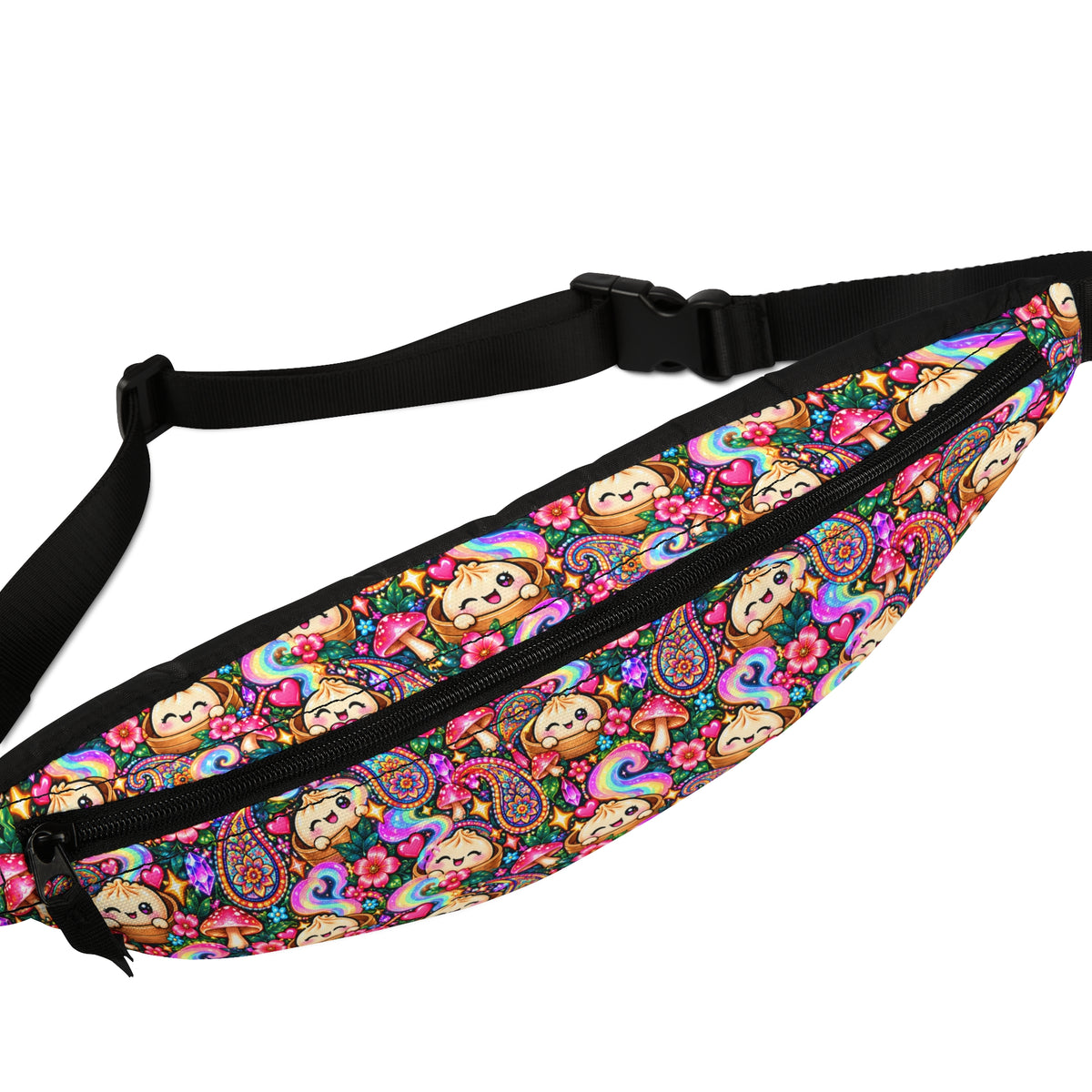 Cute Paisley Dumplings Fanny Pack — Colorful Hippie Festival Waist Bag