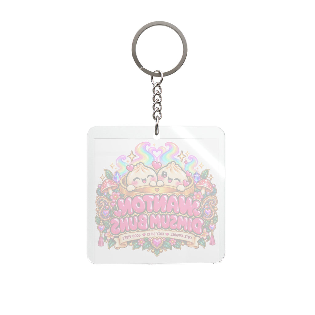 Square Keychain — Cute 'Wanton's Dimsum Buns' Kawaii Food Charm