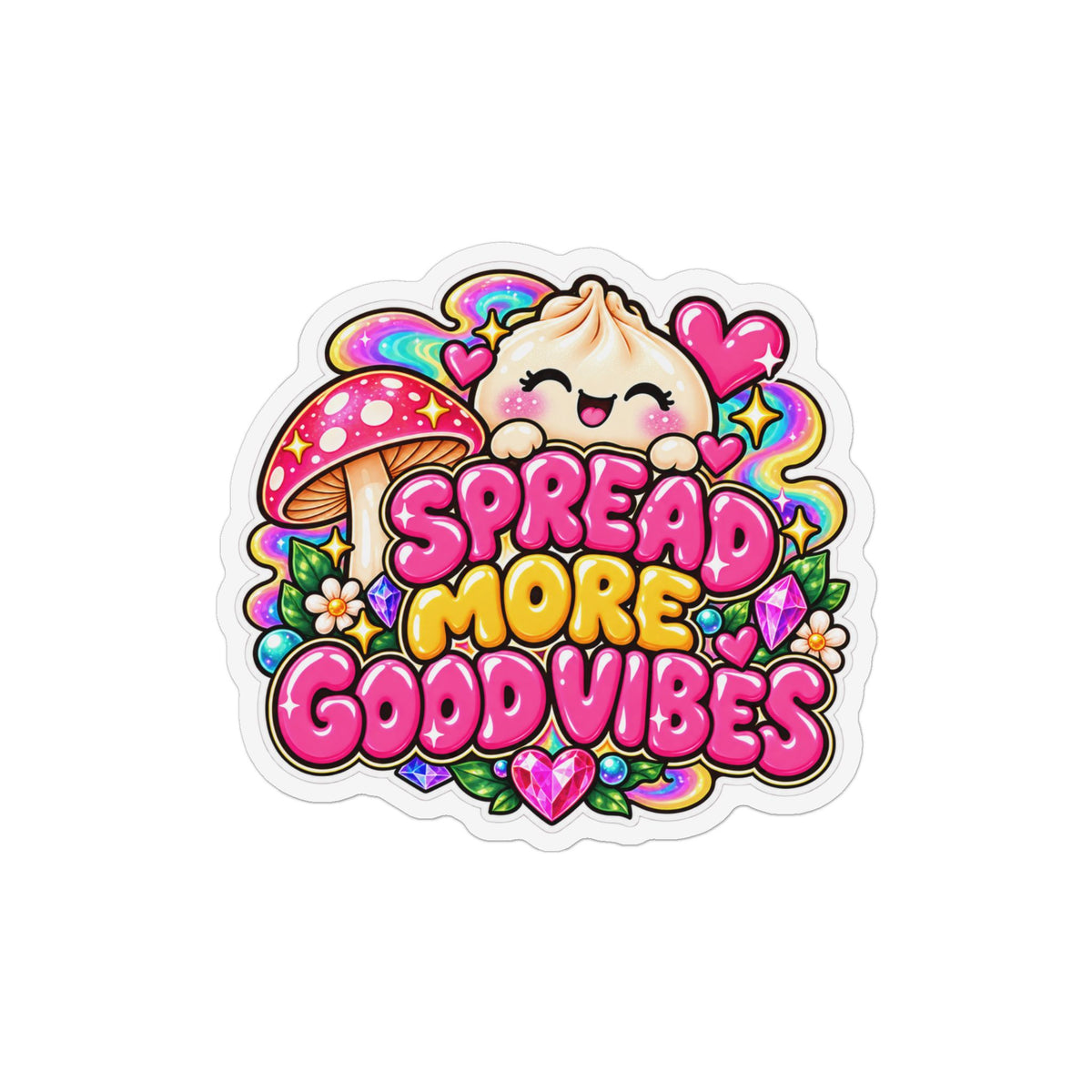 Spread More Good Vibes Magnet — Kawaii Dumpling Fridge Magnet