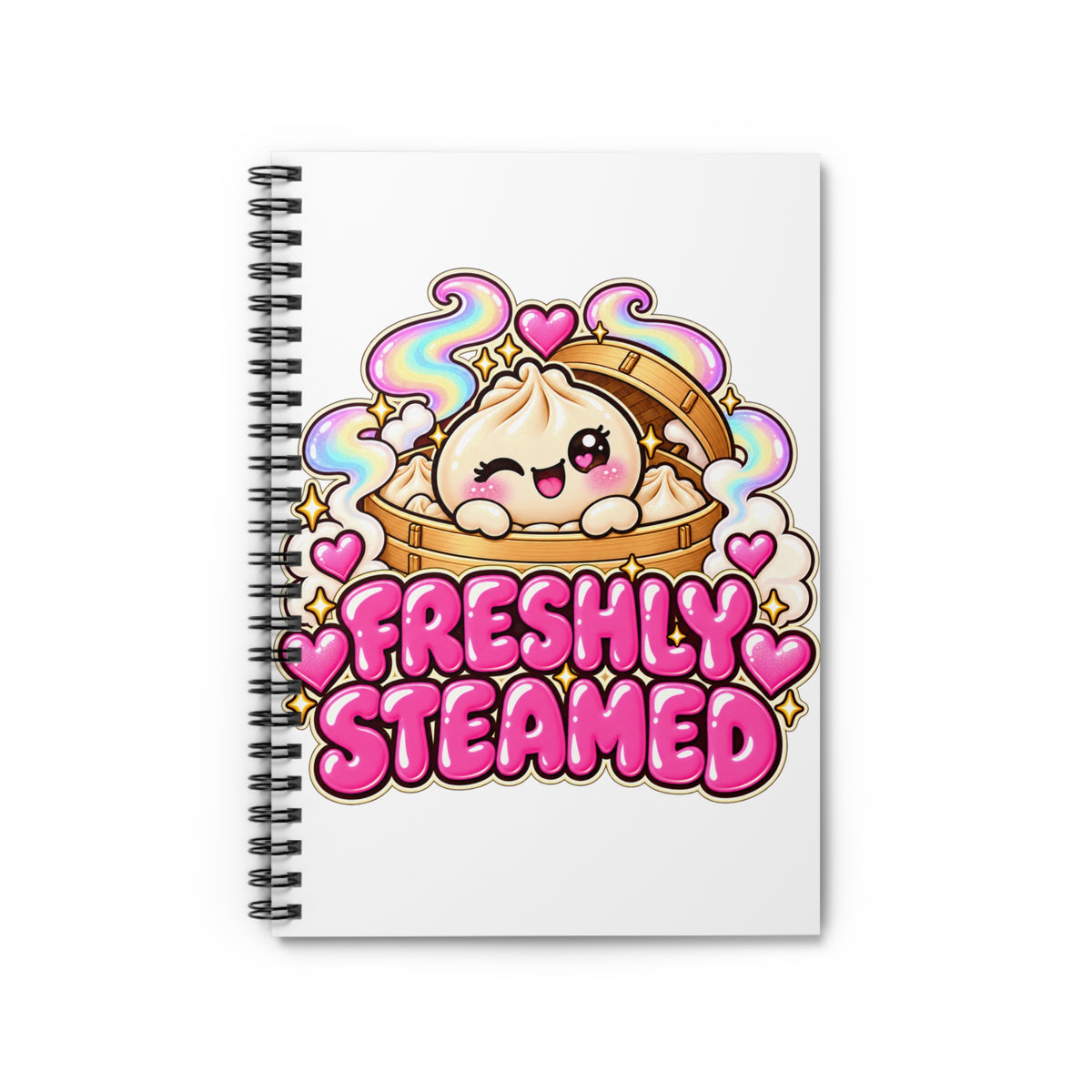 Freshly Steamed Spiral Notebook — Kawaii Dumpling Journal