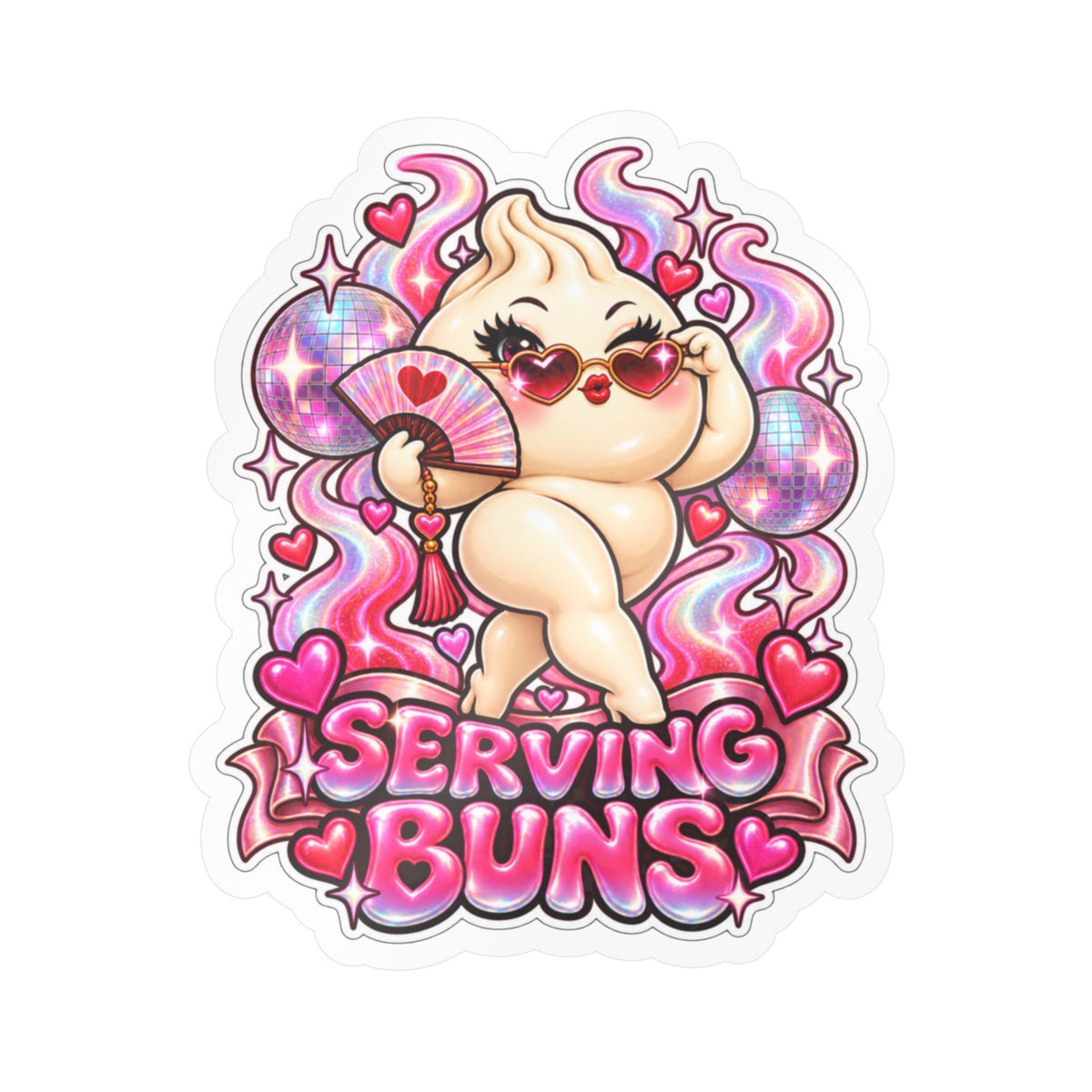 Serving Buns Vinyl Sticker — Kawaii Dumpling Decal