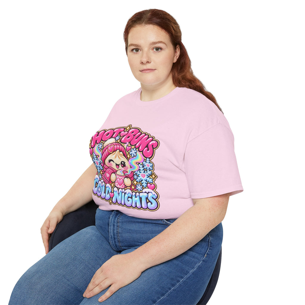 Hot Buns Cold Nights Tee — Cute Winter Graphic T-Shirt