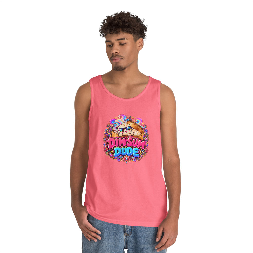 Dim Sum Dude Tank Top — Cute Cartoon Dumpling Graphic Tank