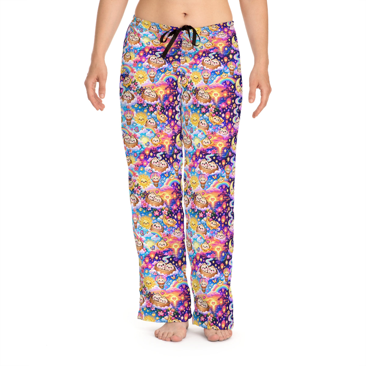 Sweet Dreams Women's Pajama Pants — Rainbow Dumpling Clouds