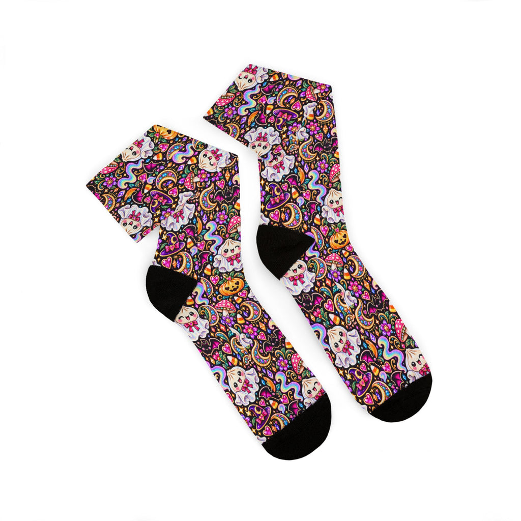 Spooky Buns Day of the Dead Crew Socks — Sugar Skull Dumplings