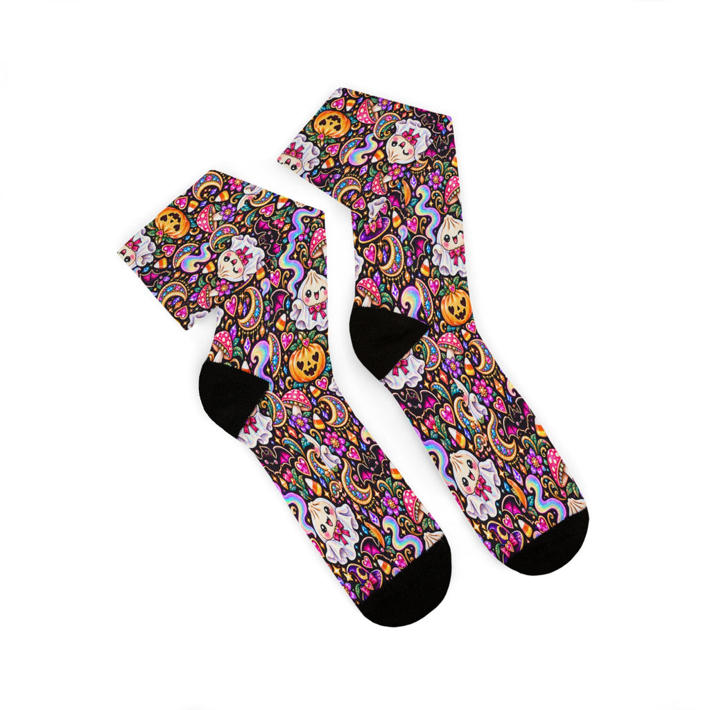 Spooky Buns Day of the Dead Crew Socks — Sugar Skull Dumplings