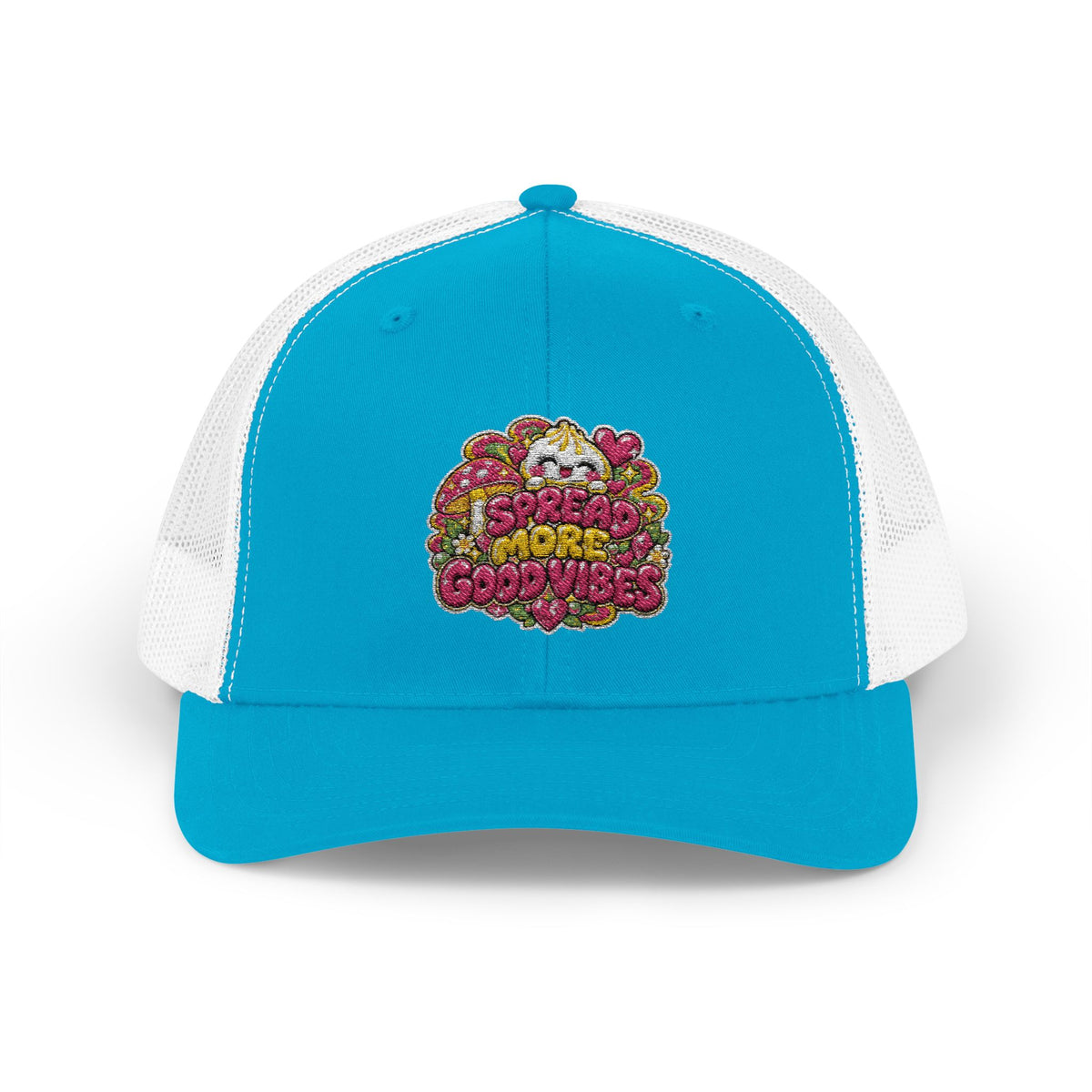 Spread More Good Vibes Snapback Trucker Cap — Sparkle Dumpling Patch Hat