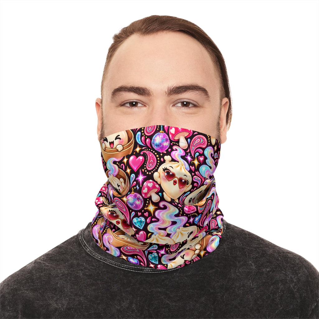 Kawaii Dumpling Neck Gaiter — Colorful Festival Face & Neck Cover