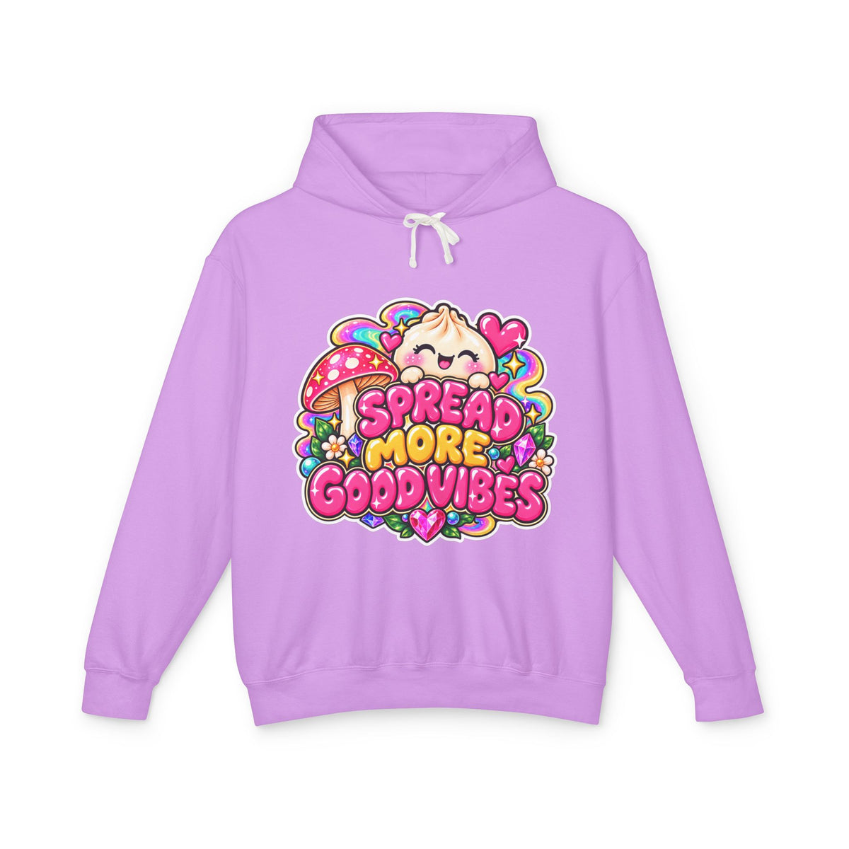 Good Vibes Hoodie — "Spread More Good Vibes" Cute Kawaii Graphic Pullover
