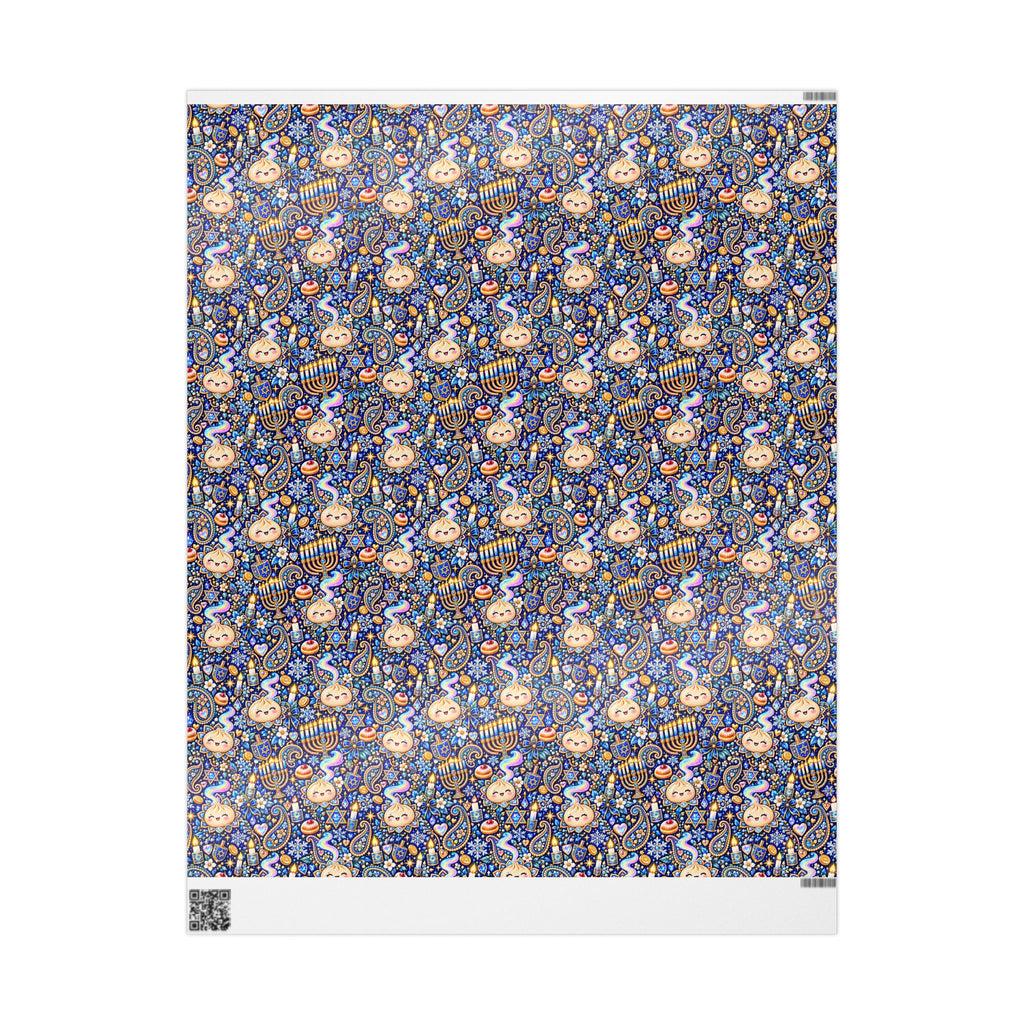 Eight Cozy Nights Hanukkah Wrapping Paper — Kawaii Dumpling Gift Wrap