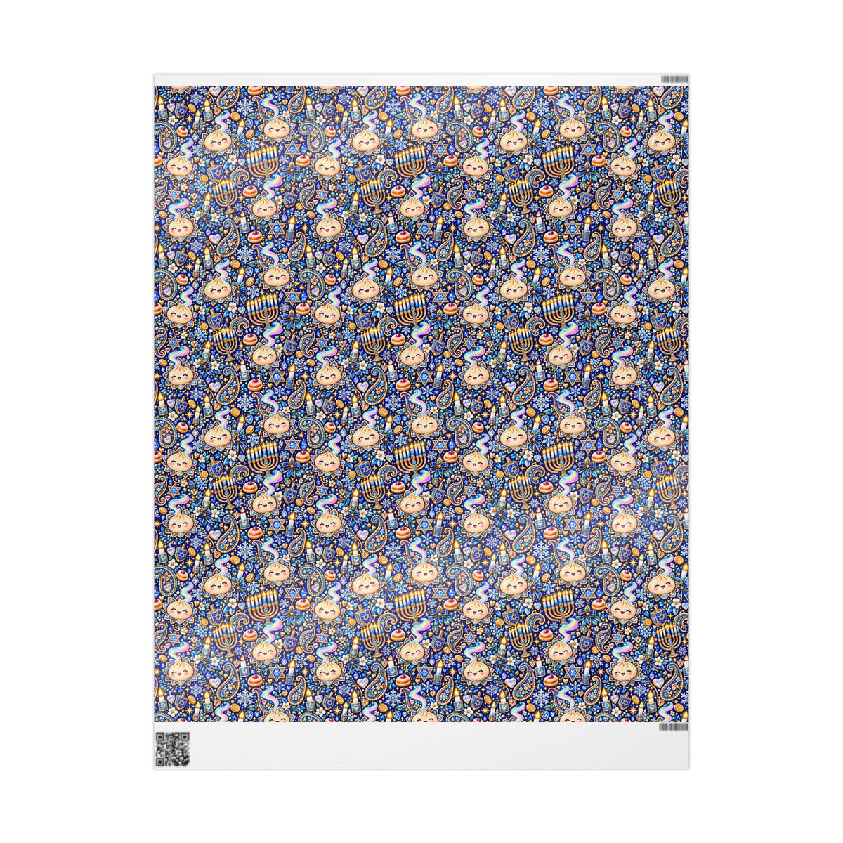 Eight Cozy Nights Hanukkah Wrapping Paper — Kawaii Dumpling Gift Wrap