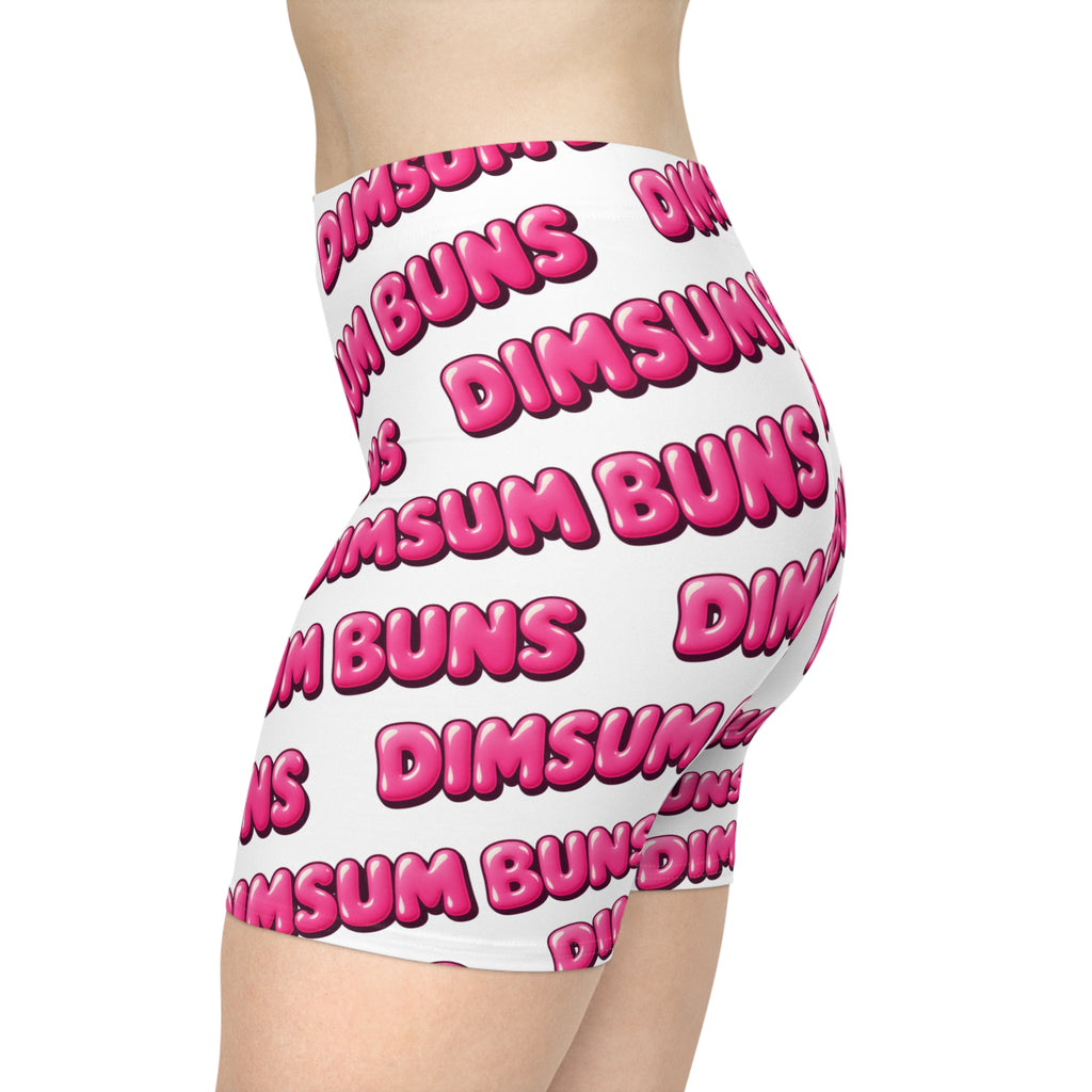 Biker Shorts — Playful "Dim Sum Buns" All-Over Print Women’s Bike Shorts