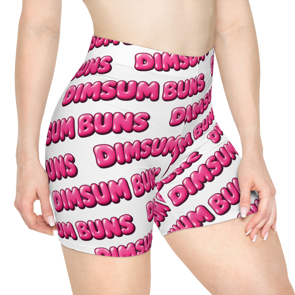 Biker Shorts — Playful "Dim Sum Buns" All-Over Print Women’s Bike Shorts