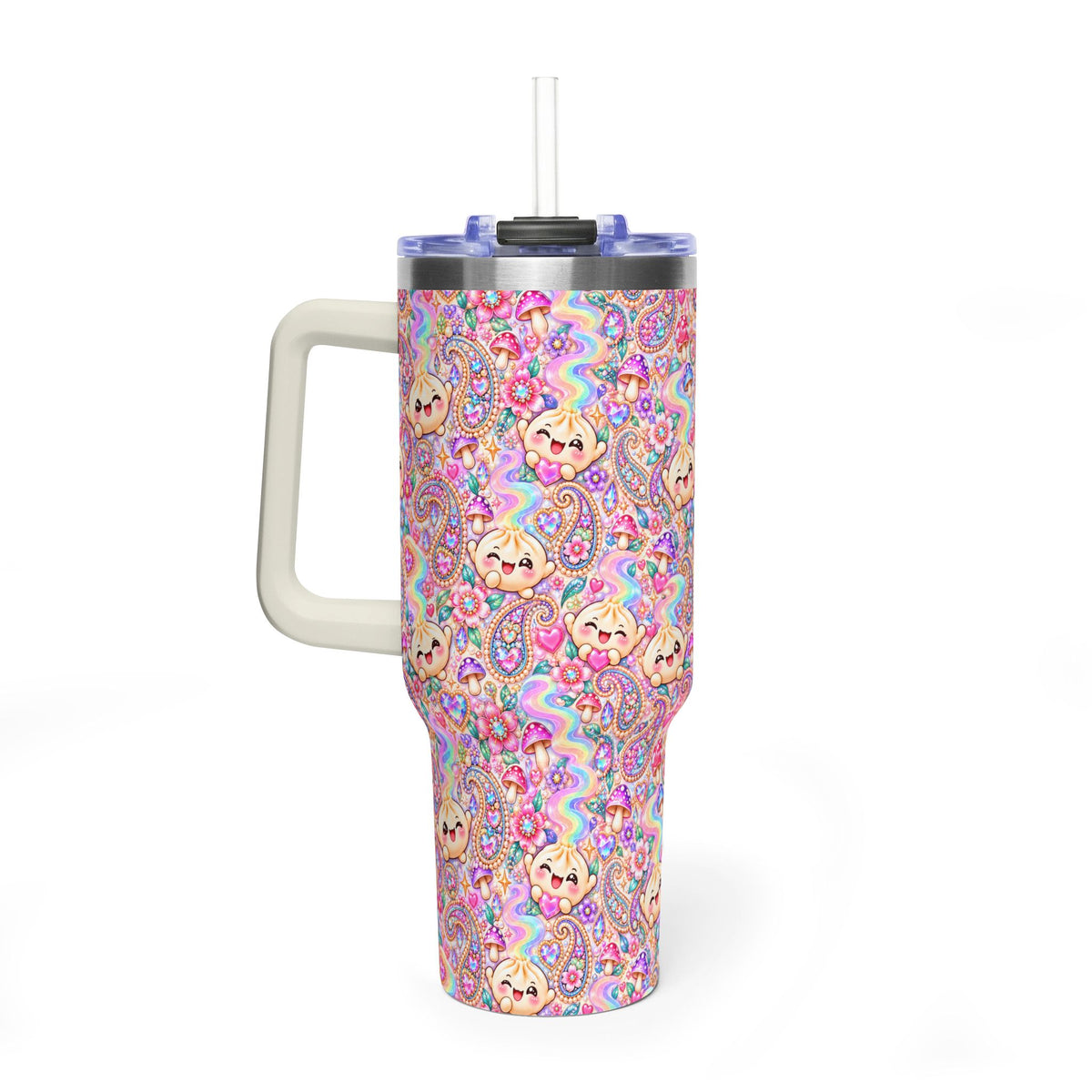 Wanton Dimsum Buns 40oz Rainbow Dumpling Tumbler — Insulated Travel Cup