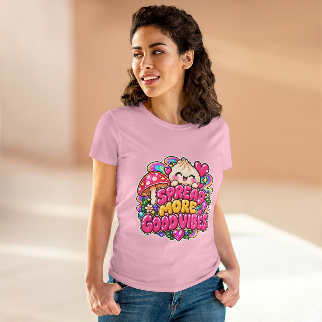 Good Vibes Tee — Cute Kawaii 'Spread More Good Vibes' Women's T-Shirt