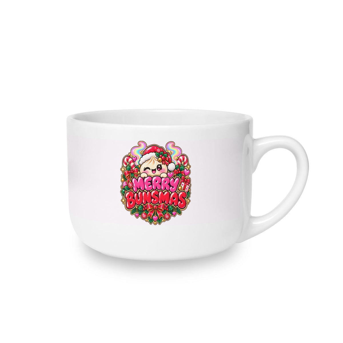 Merry Bunsmas 25oz Latte Mug — Kawaii Christmas Dumpling Cup