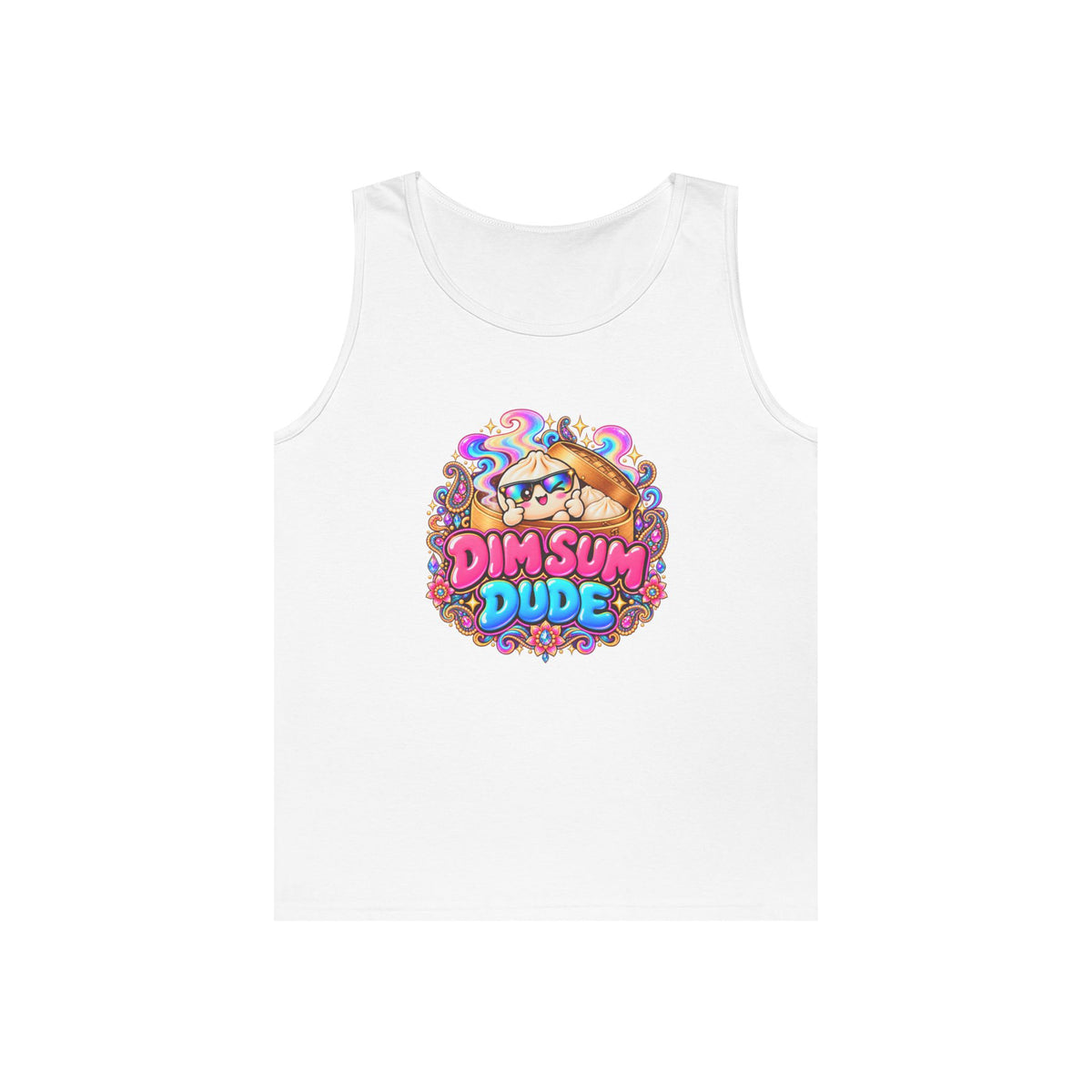 Dim Sum Dude Tank Top — Cute Cartoon Dumpling Graphic Tank