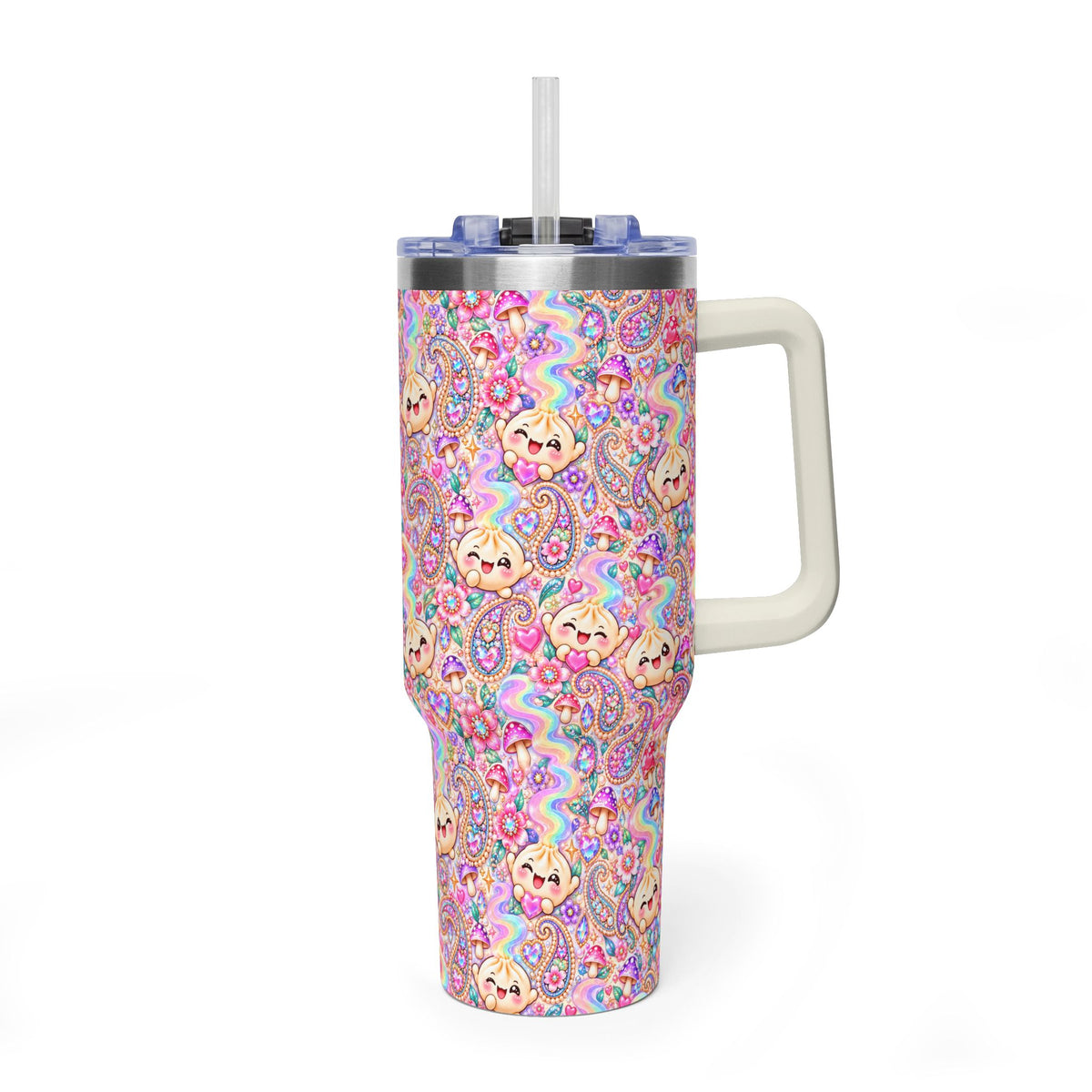Wanton Dimsum Buns 40oz Rainbow Dumpling Tumbler — Insulated Travel Cup