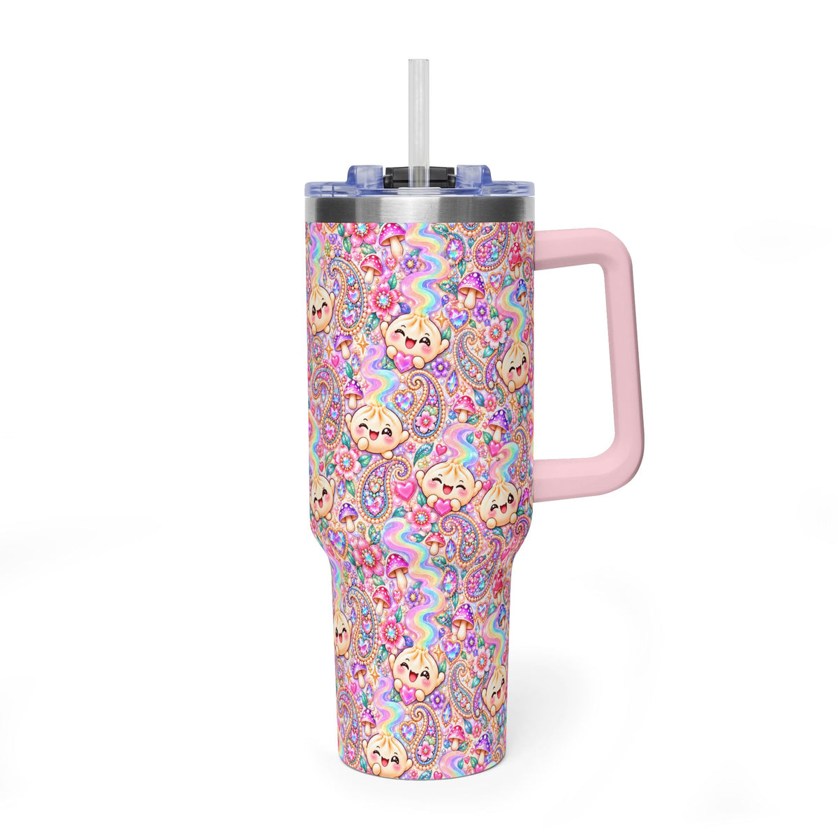 Wanton Dimsum Buns 40oz Rainbow Dumpling Tumbler — Insulated Travel Cup