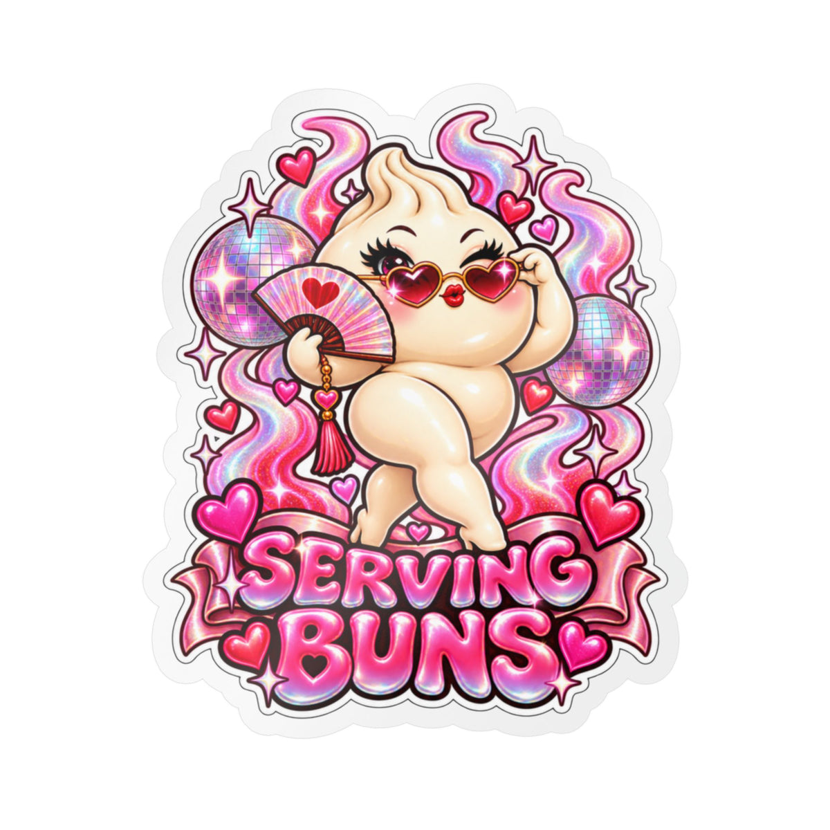 Serving Buns Vinyl Sticker — Kawaii Dumpling Decal
