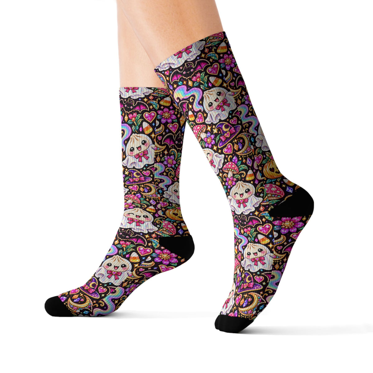Spooky Buns Day of the Dead Crew Socks — Sugar Skull Dumplings