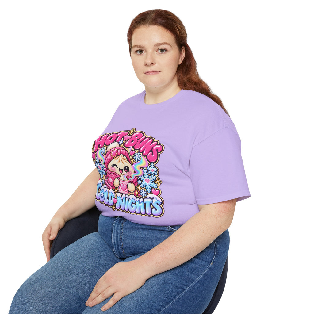 Hot Buns Cold Nights Tee — Cute Winter Graphic T-Shirt