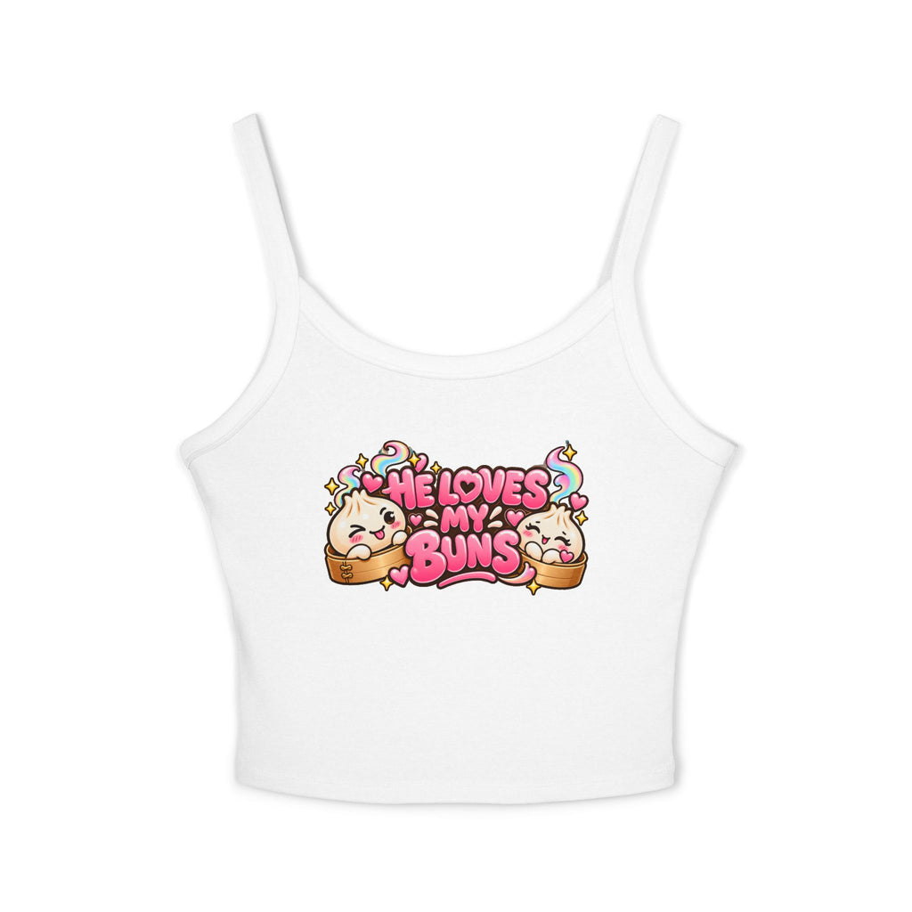 He Loves My Buns Spaghetti Tank — Kawaii Couple Graphic