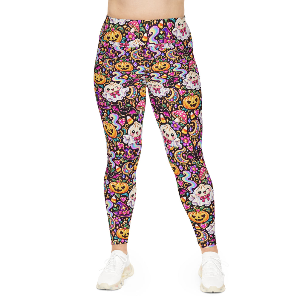 Spooky Buns Plus Size Halloween Leggings — Ghost & Pumpkin Dumplings