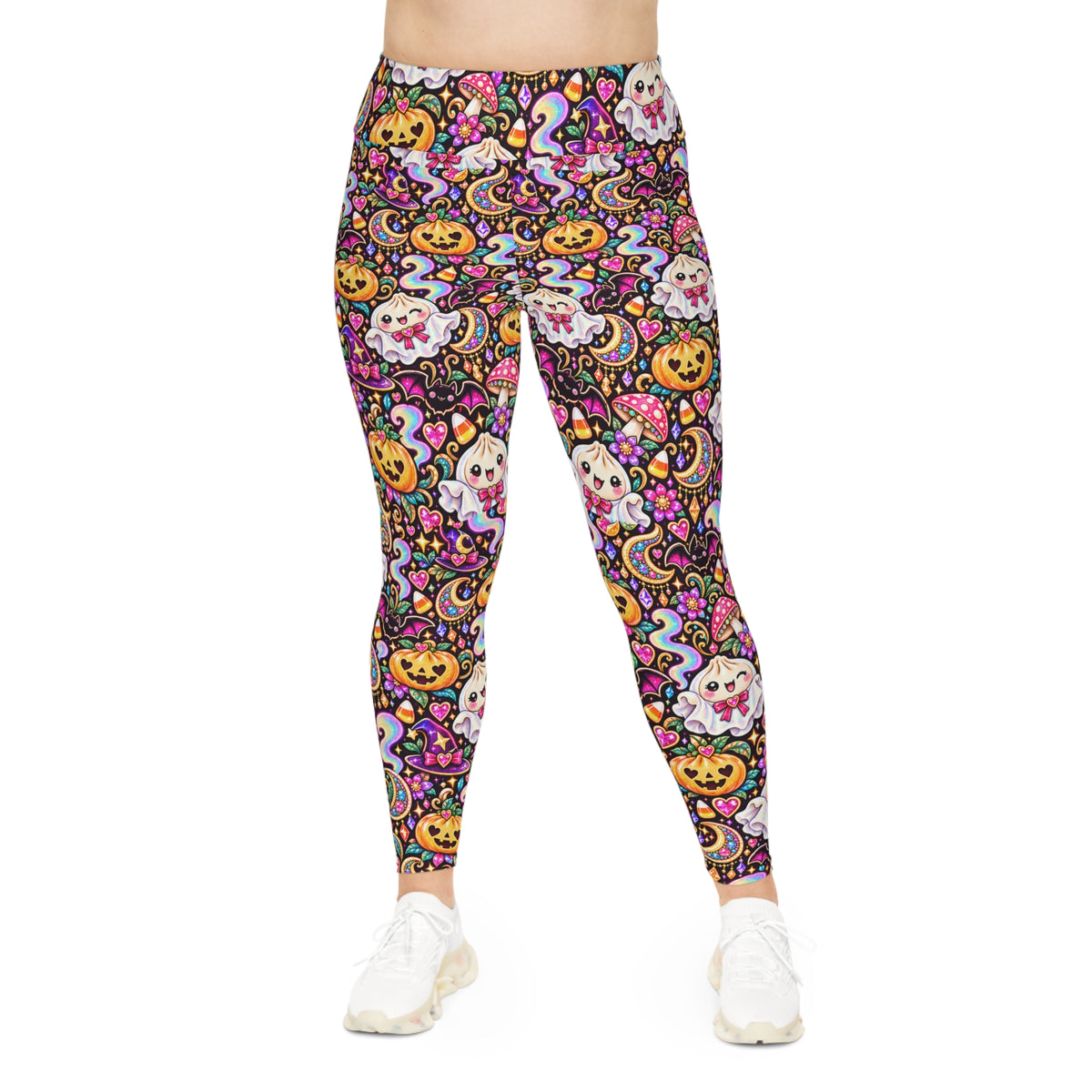 Spooky Buns Plus Size Halloween Leggings — Ghost & Pumpkin Dumplings