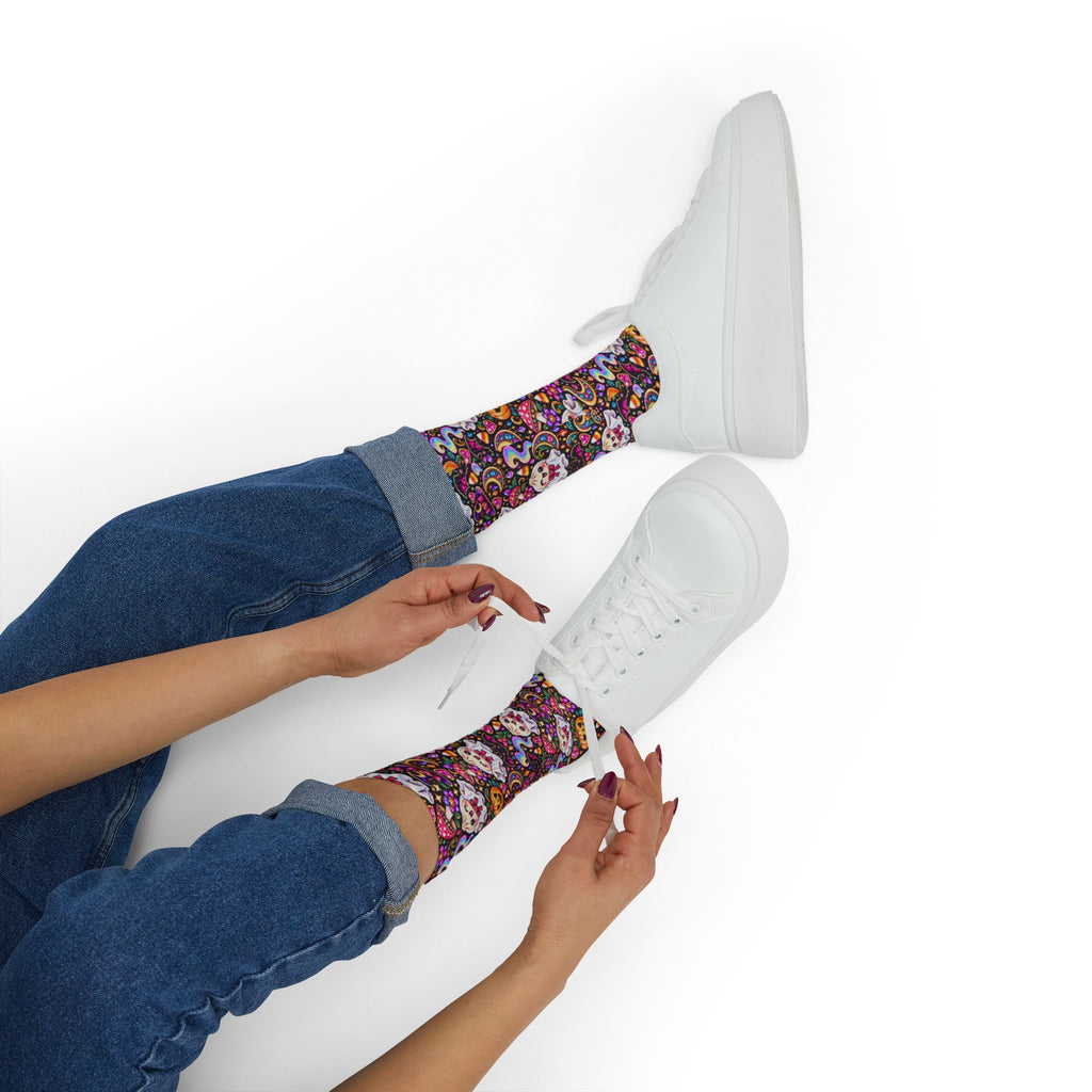 Spooky Buns Day of the Dead Crew Socks — Sugar Skull Dumplings