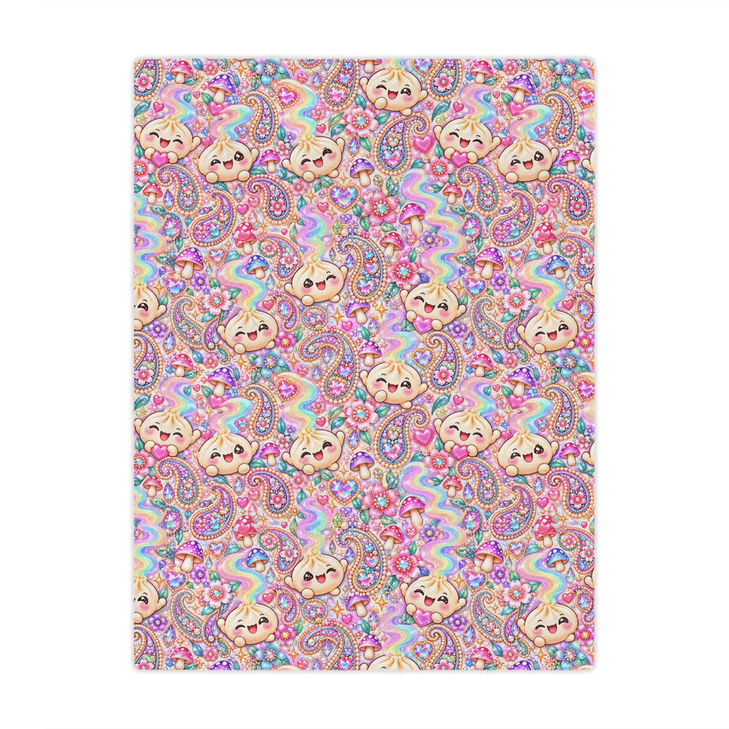 Cozy Buns Club Minky Blanket — Pastel Dumpling Plush Throw