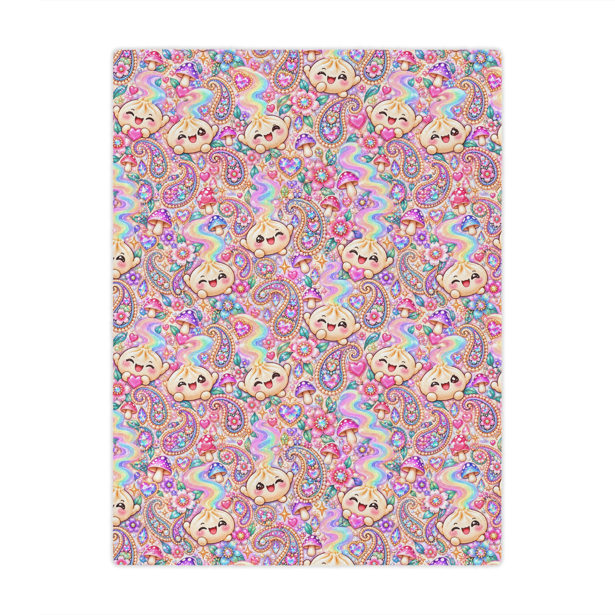Cozy Buns Club Minky Blanket — Pastel Dumpling Plush Throw