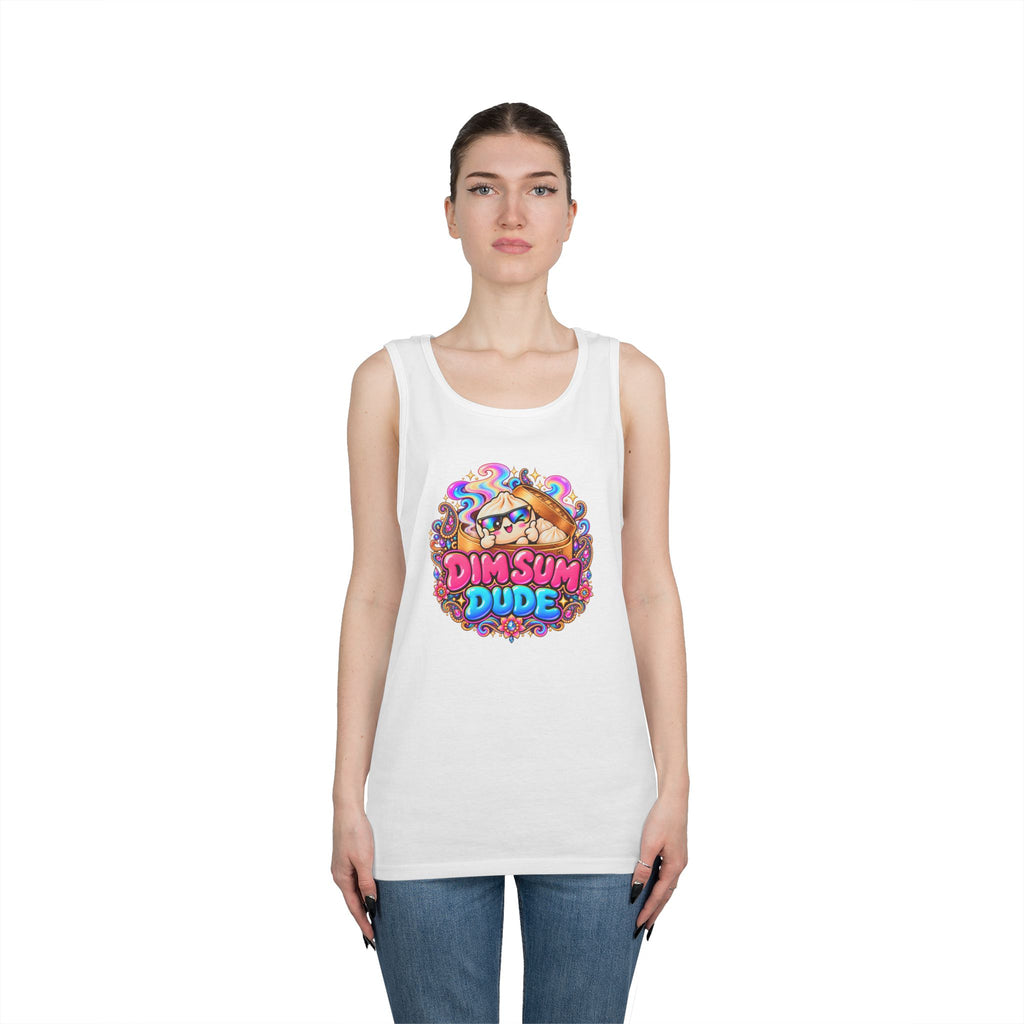 Dim Sum Dude Tank Top — Cute Cartoon Dumpling Graphic Tank
