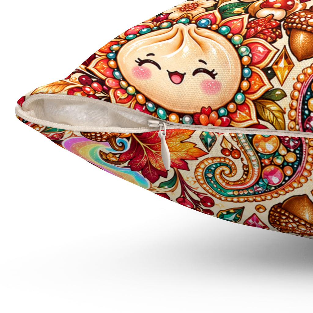 Stuffed Buns Fall Pillow — Pumpkin Dumpling Paisley