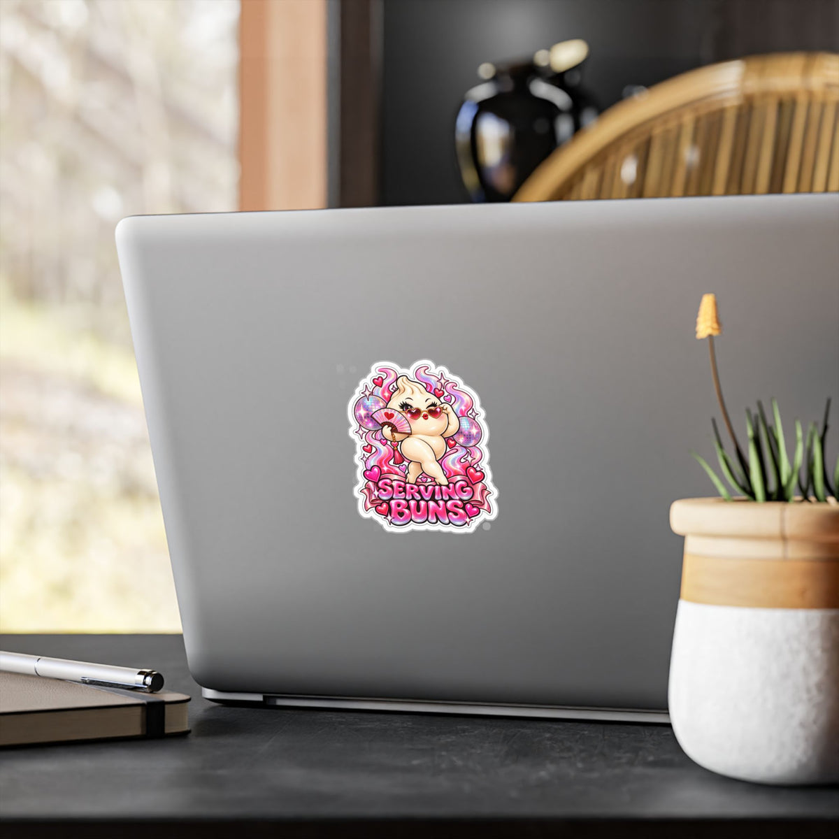 Serving Buns Vinyl Sticker — Kawaii Dumpling Decal