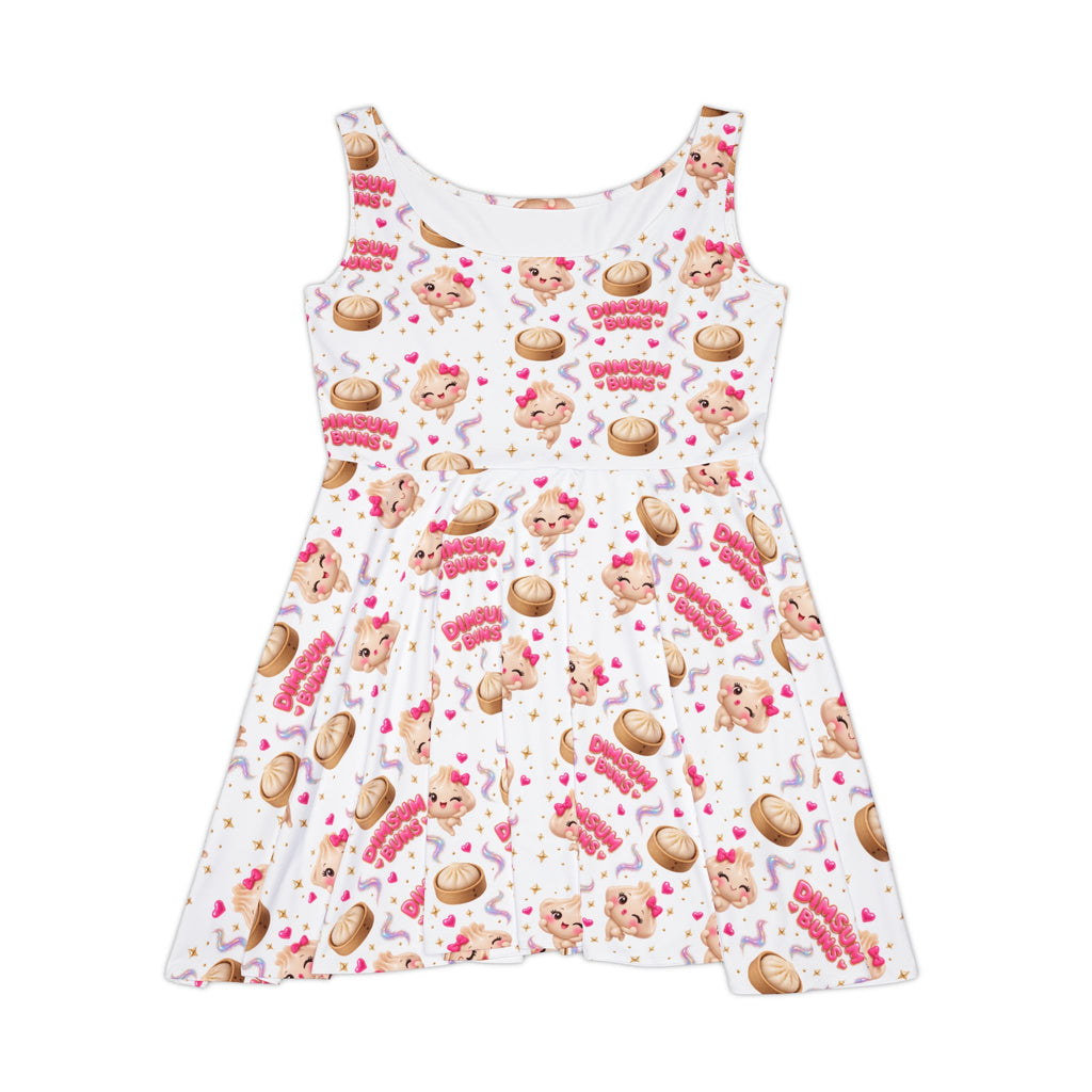 Women’s Skater Dress — Cute Dessert & Cupcake Dimsum Buns Pattern AOP