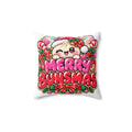 Merry Bunsmas Cute Kawaii Christmas Pillow