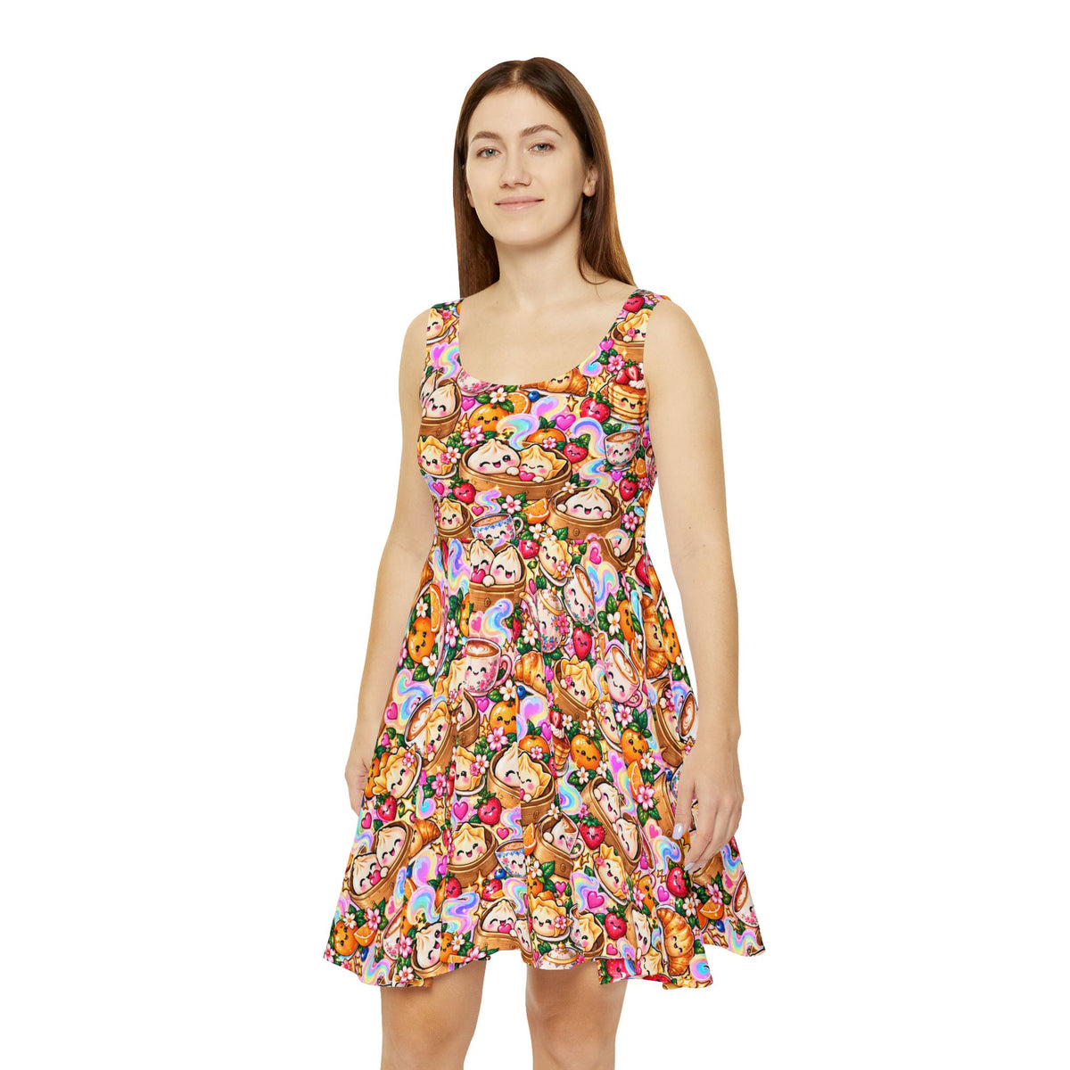 Sweet Dimsum Dreams Skater Dress — Kawaii Dessert Dumplings