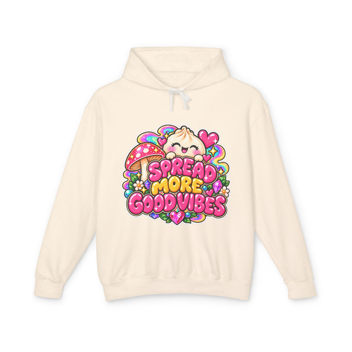 Good Vibes Hoodie — "Spread More Good Vibes" Cute Kawaii Graphic Pullover