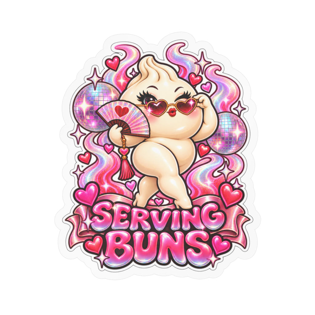 Serving Buns Vinyl Sticker — Kawaii Dumpling Decal