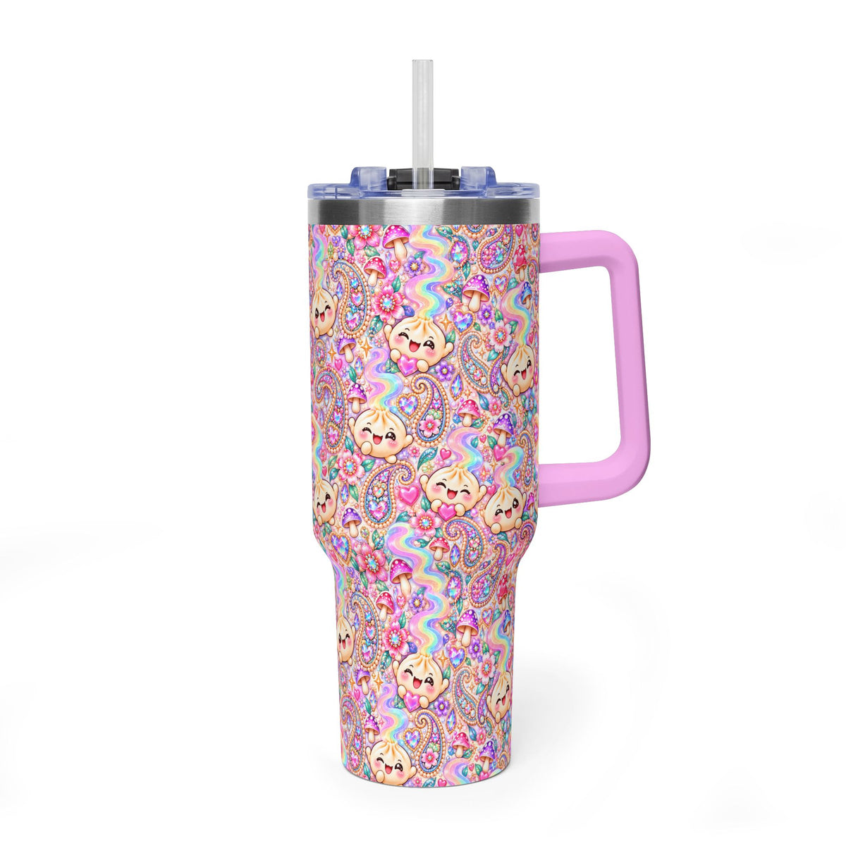 Wanton Dimsum Buns 40oz Rainbow Dumpling Tumbler — Insulated Travel Cup
